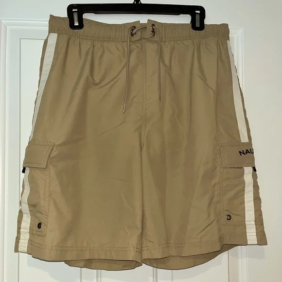 Nautica men’s medium beige swim trunks - Picture 1 of 11